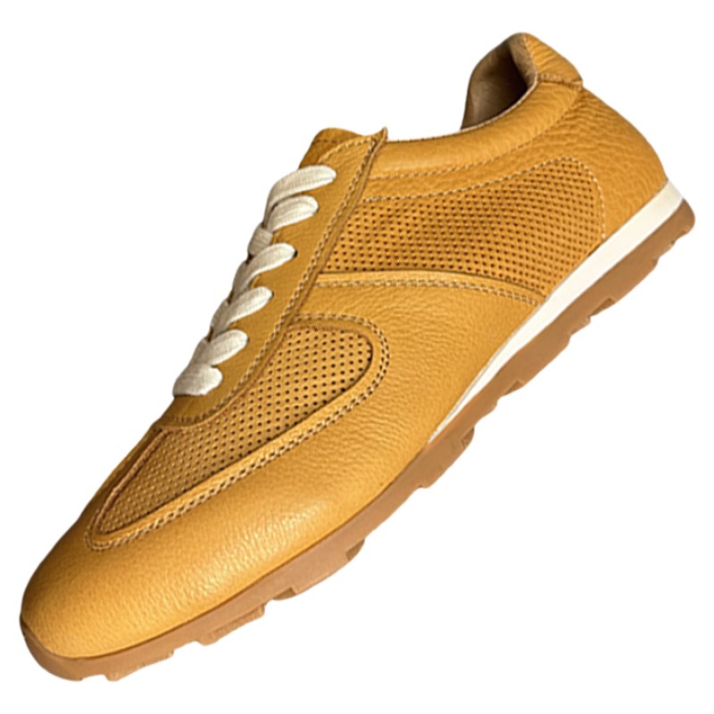 夏季镂空透气德训鞋2025新款系带板鞋牛筋底平底百搭休闲男鞋