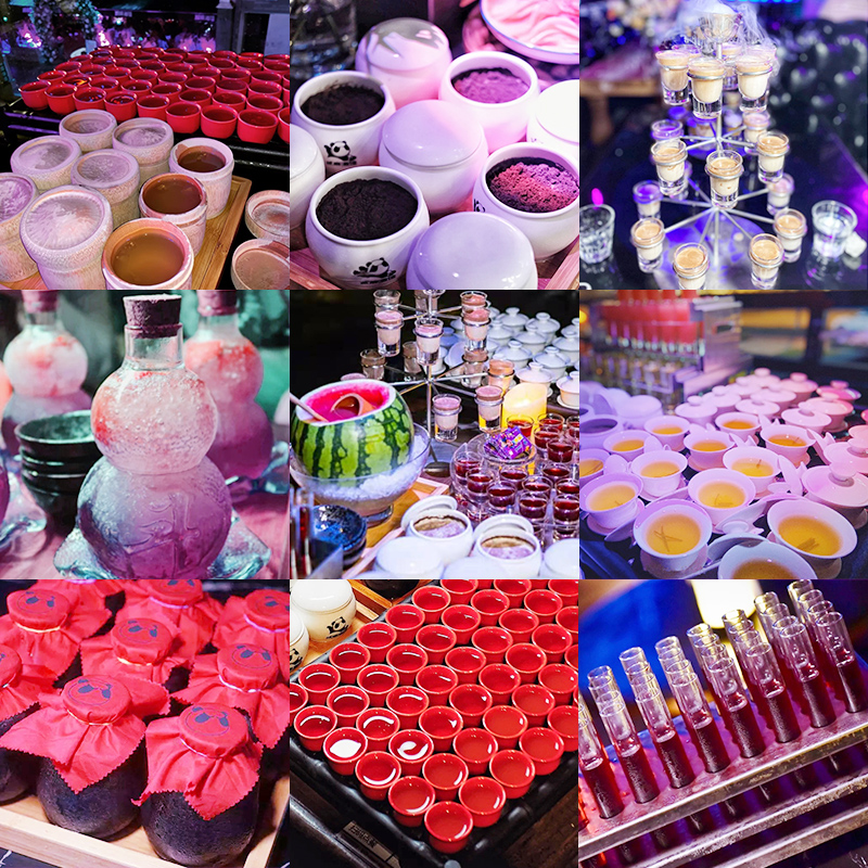 贰二麻酒馆酒具鸡尾酒酒架小斗酒杯架斗笠杯陶瓷酒具中式酒具套装