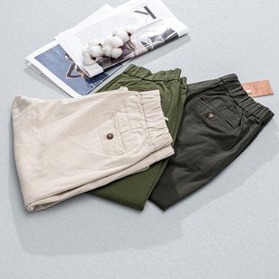 工装 夏季 宽松阔腿裤 休闲九分裤 日单好货 罗卜裤 斜纹纱卡男士