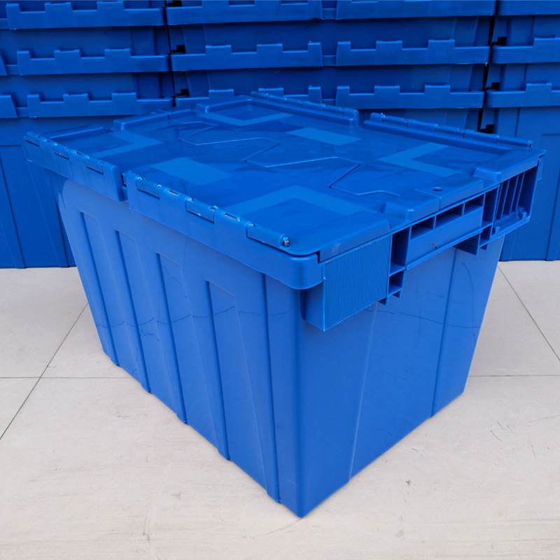 新款物流箱塑料长方形加厚特大周转箱斜插式带盖T超市五金工