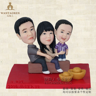 玩陶人泥塑泥人真人定制 粘土捏人像diy玩偶软陶人偶公.仔订做礼