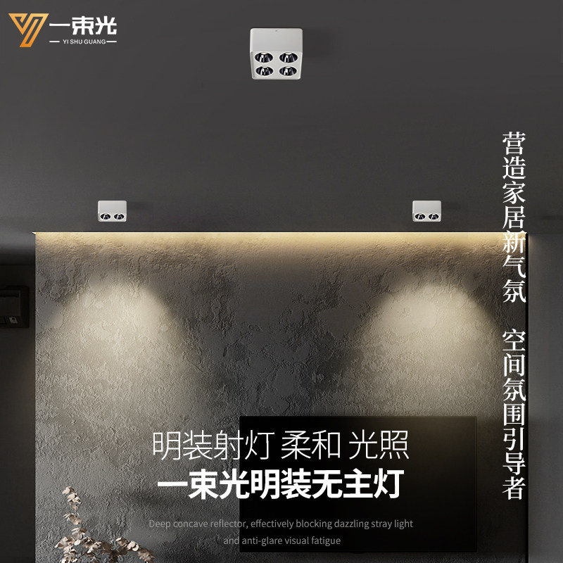 一束光无主灯明装射灯客厅家用茶室餐厅玄关氛围卧室防眩led筒灯,家装灯饰光源,明装射灯,淘宝优惠券,粉丝福利购,淘宝优惠卷