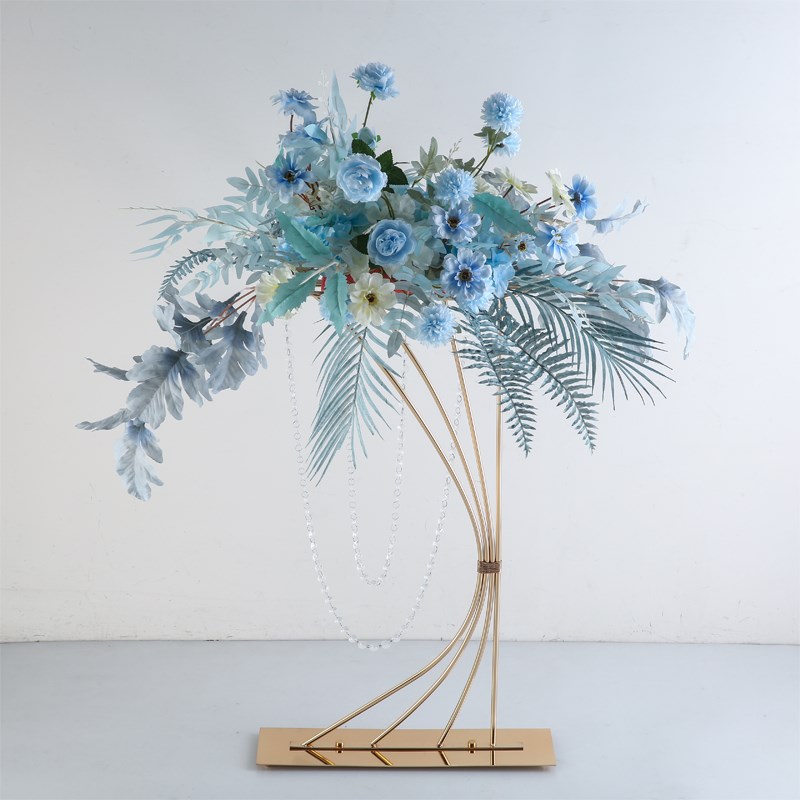 婚庆道具金色婚庆路引花架铁艺水晶主桌装饰摆件婚礼现场布置铁架