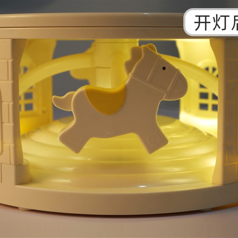 转转蛋糕机甜品台自动旋转木马带灯光蛋糕底座摆台节日氛围感生日
