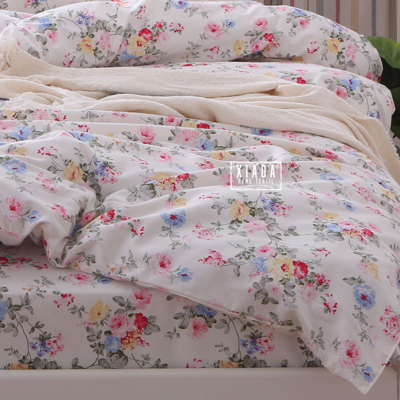 秋冬被套单件 单人双人被罩1.5x1.8x2.0x2.3全棉斜纹田园花朵