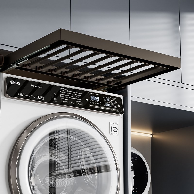 洗衣机上方抽拉衣架隐形晾衣架隐藏多功能抽拉裤架伸缩衣柜内置