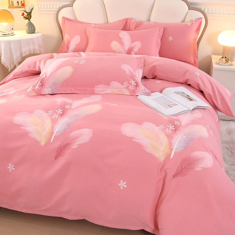 高端加厚棉拉丝四件套100张纯棉床床单被套网红婚庆寝具