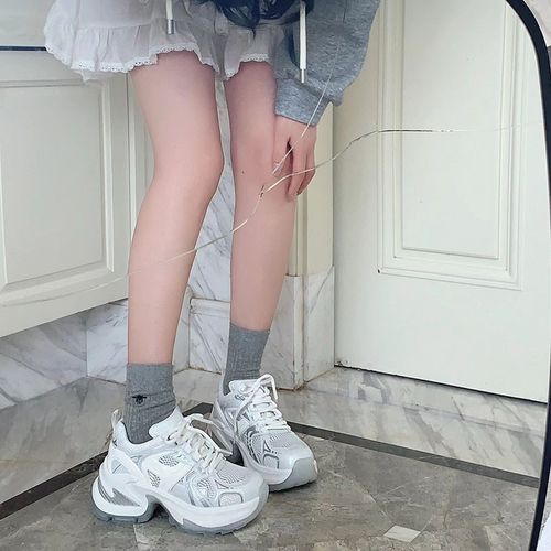 小个子内增高8cm女鞋白色增高厚底老爹鞋女显脚小今年流行的女鞋