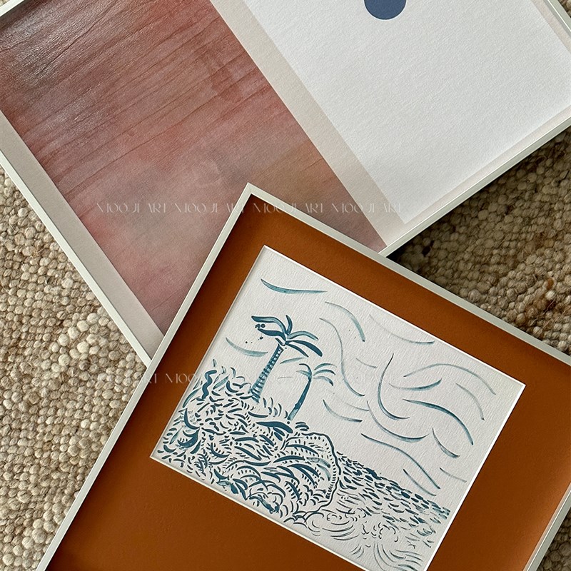 木吉小众当代艺术客厅背景墙卧室餐边柜高级感装饰画组合挂画