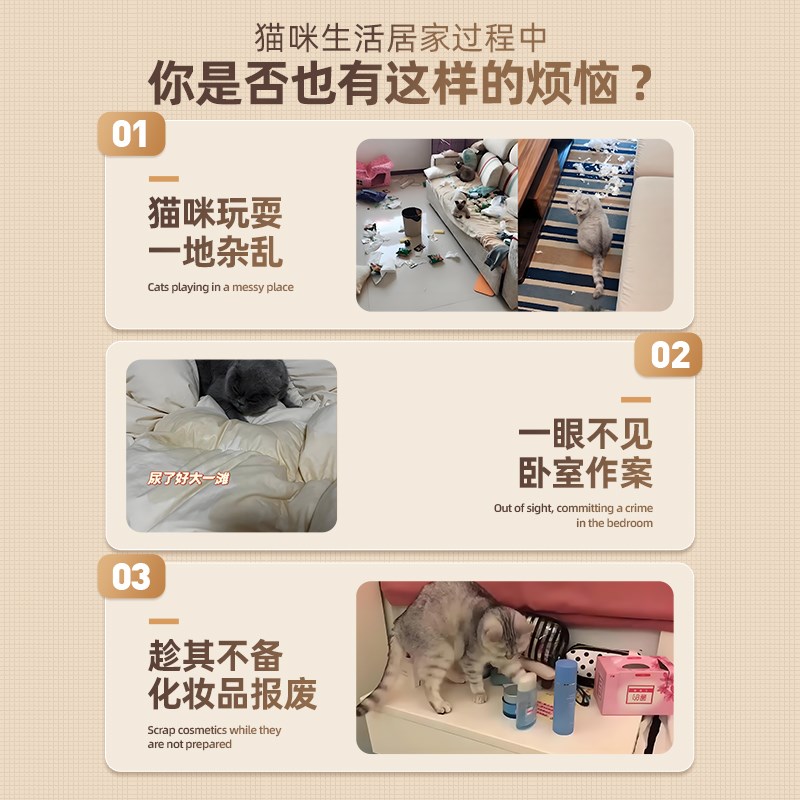 实木豪华猫别墅家用室内猫柜超大自由空间猫窝猫咪砂盆屋舍猫房子