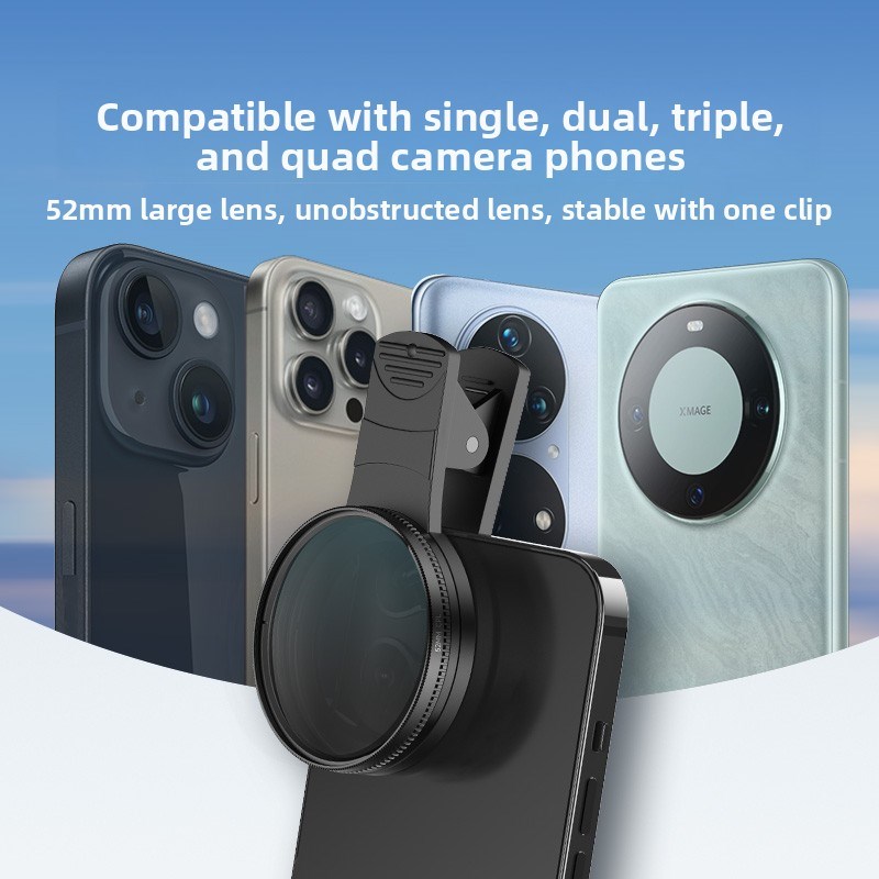 【下单立减30】偏振镜镜头滤镜带夹子CPL偏光镜消除反光高清-E