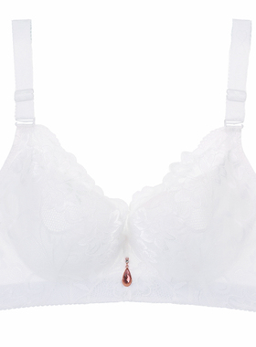 95d大码文胸大胸显小胖mm200斤调整型聚拢有钢圈防下垂红色内衣女