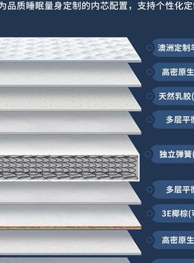 席思弹簧床垫经济软硬两用20cm型厚MAM.5米梦1.8m1乳胶椰棕家用天