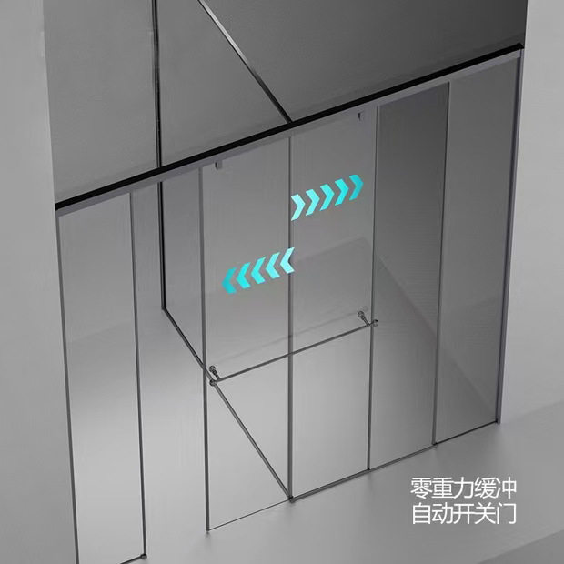 T型不锈钢淋浴房卫生间玻璃隔断家用推拉移门干湿分离厂整体集成