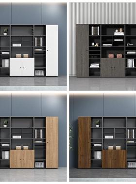 文件办柜公室木质背景储物资料柜NWC子带锁衣经理室黑色柜书柜柜