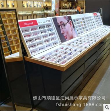 汇中尚柜厂家定木纹眼镜店展示柜眼镜盒子46制展示展道具岛眼镜柜