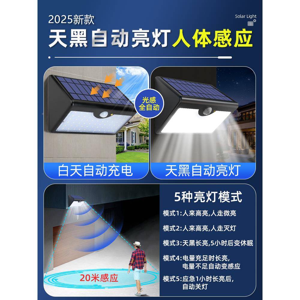 2025新款FH5-1太阳农户外灯用能庭院灯村院子照明灯室外防水感应