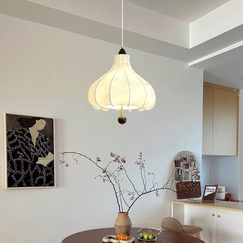 卧室吊法式复古布风艺餐吧台灯实木日厅式中古风灯174印花护眼灯