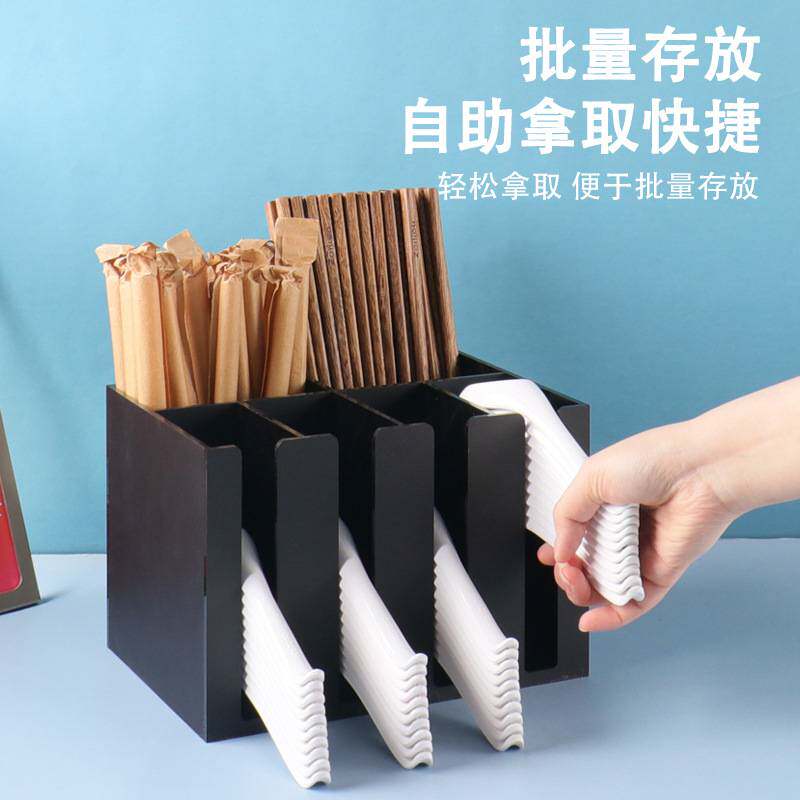 新品方形勺子收纳盒饭店筷子勺子架厨房汤勺沥水架自助吸管置物架