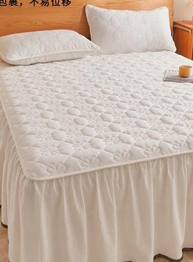 加厚夹棉床笠式裙单件床F9868JHT通单带裙边床边脏布床罩防四床季