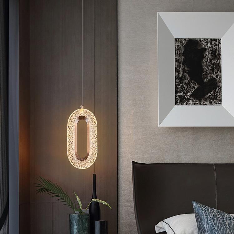 跨境新饰品卧室床头吊灯后现代造725术型灯轻个奢水晶装饰创意性