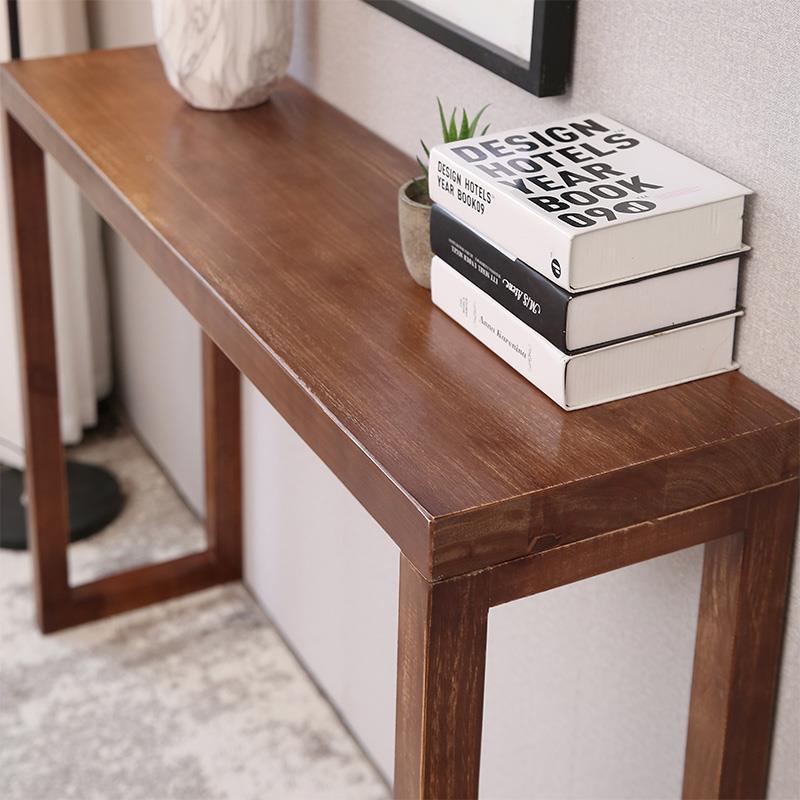 新中式关桌实木长条窄吧台实木玄关桌原玄条案桌条几供桌玄关台玄