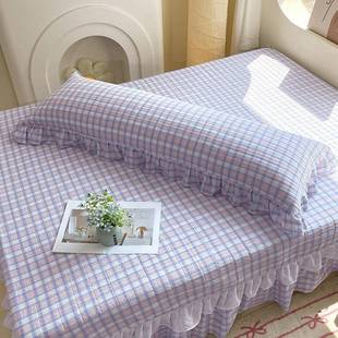 2502款 水洗20250402家棉安娜花园双人枕用床品格子简百搭约加厚磨