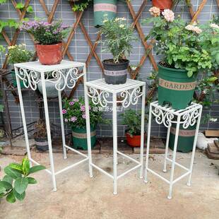 美式花盆架复古艺花凳外庭院阳户台铁次阶梯盆层栽装饰花托S8花架