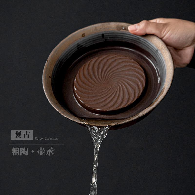 中式壶承陶瓷壶干泡台圆形复家砂用茶IDH具配件紫壶底座承托茶垫