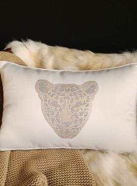 A10欧式简约水钻百F7MH7T8M合轻奢汽车客沙发床腰上办公室L护腰枕