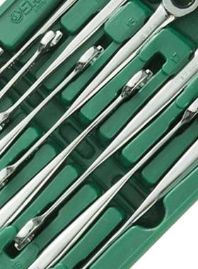 世达10件X柄加长两用快扳组套开口扳手梅花扳手呆扳手08016