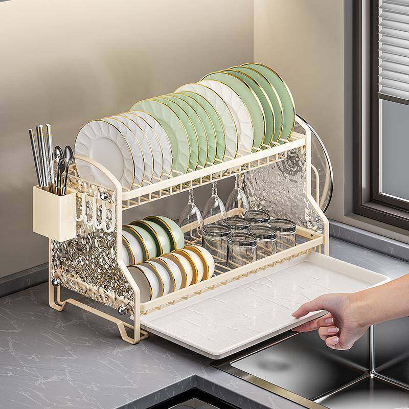 轻奢新款厨房碗盘架功能碟沥水收纳架碗柜台面碗双碗TTqzrrwf层筷,厨房/烹饪用具,抹布架/厨房清洁收纳架,淘宝优惠券,粉丝福利购,淘宝优惠卷