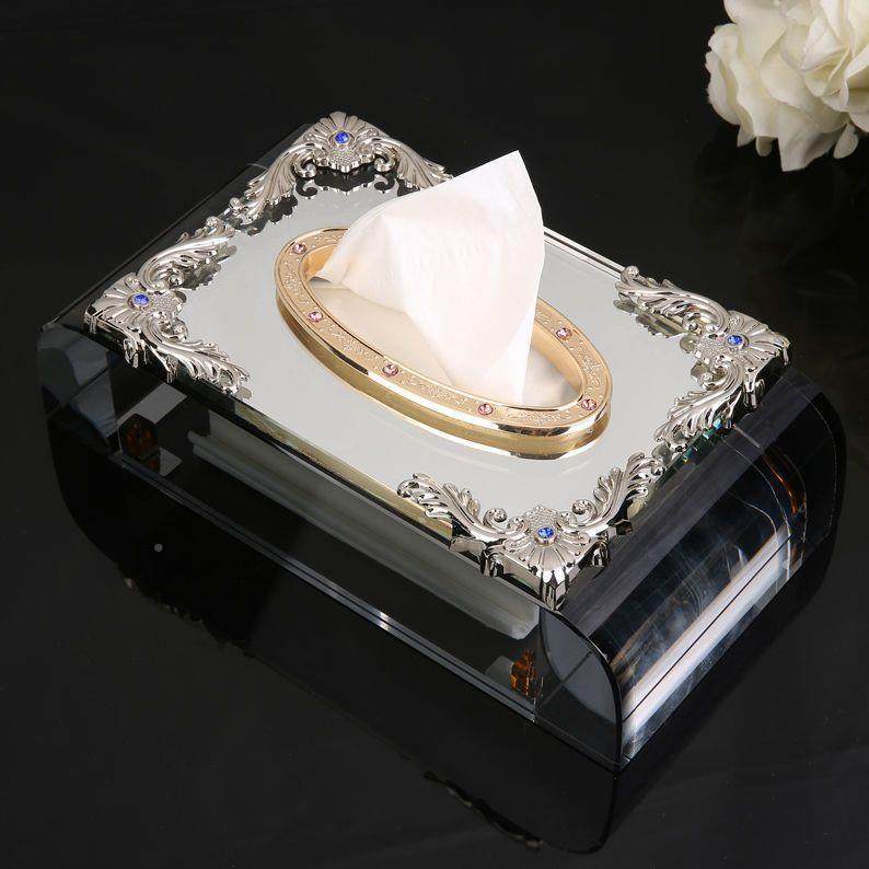 奢欧华创意水晶几纸巾盒式45纸家用抽纸盒客厅茶收纳盒多功能餐巾,收纳整理,纸巾架,淘宝优惠券,粉丝福利购,淘宝优惠卷