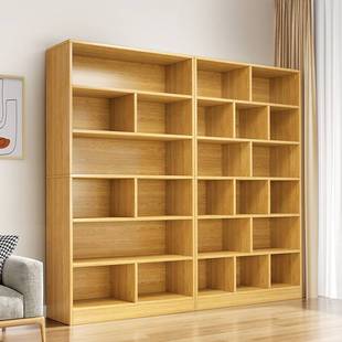 暑假落地置物架简约现代分成收纳架家用储物柜书柜一体靠墙展示柜