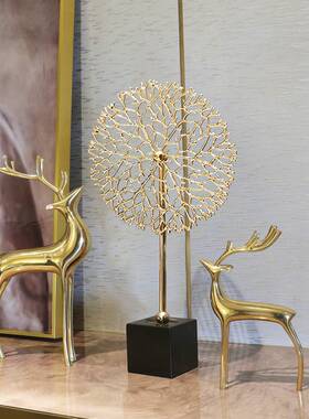 xyt现代轻奢铜鹿摆件大气客厅玄关电视柜酒柜家居工艺装饰品