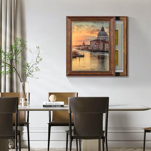 2U8美式表箱装饰画电威尼斯建筑遮配电箱电闸开关盒免F7668687打