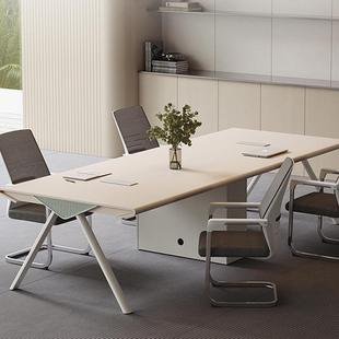 会开议桌简约现代长方形办公意会长条接大小型会创议室FAK桌待椅