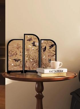 《鸟图花》桌面屏餐风件新中式中古风边柜摆摆画卧室SN02126-餐厅