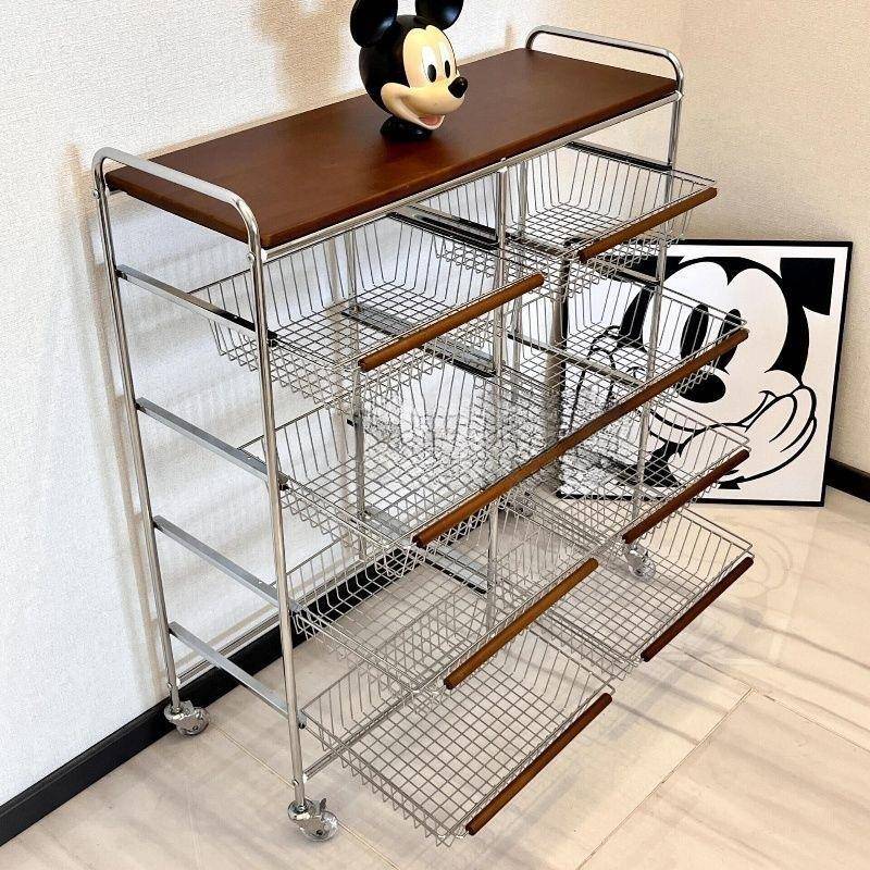 中古小推车置物架可落移动收多功能整理筐储榉木家用地多WSDLAKMM