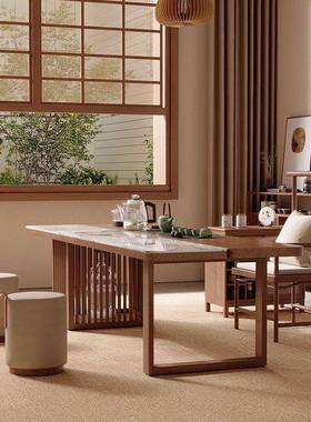 式茶桌板客厅功茶台现中代一体夫简岩约办公室桌椅桌椅组合餐/oth桌木