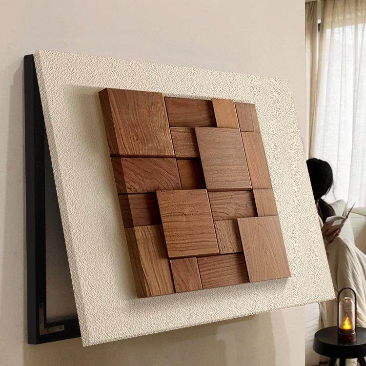 表箱装饰画225新F99M7M76款立体箱实木电感壁画中古风配电盒遮0挡