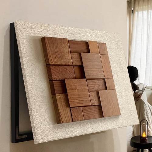 表箱装饰画225新F99M7M76款立体箱实木电感壁画中古风配电盒遮0挡