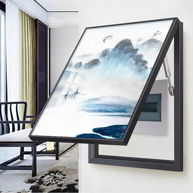 中式电拉开表箱DBX-A023装饰画竖款免打孔推遮挡新配电箱总关电闸