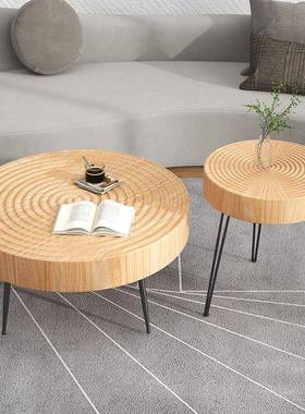 实年组合日式LPO茶几客厅民宿家型具轮出租房茶几茶几小木户实木