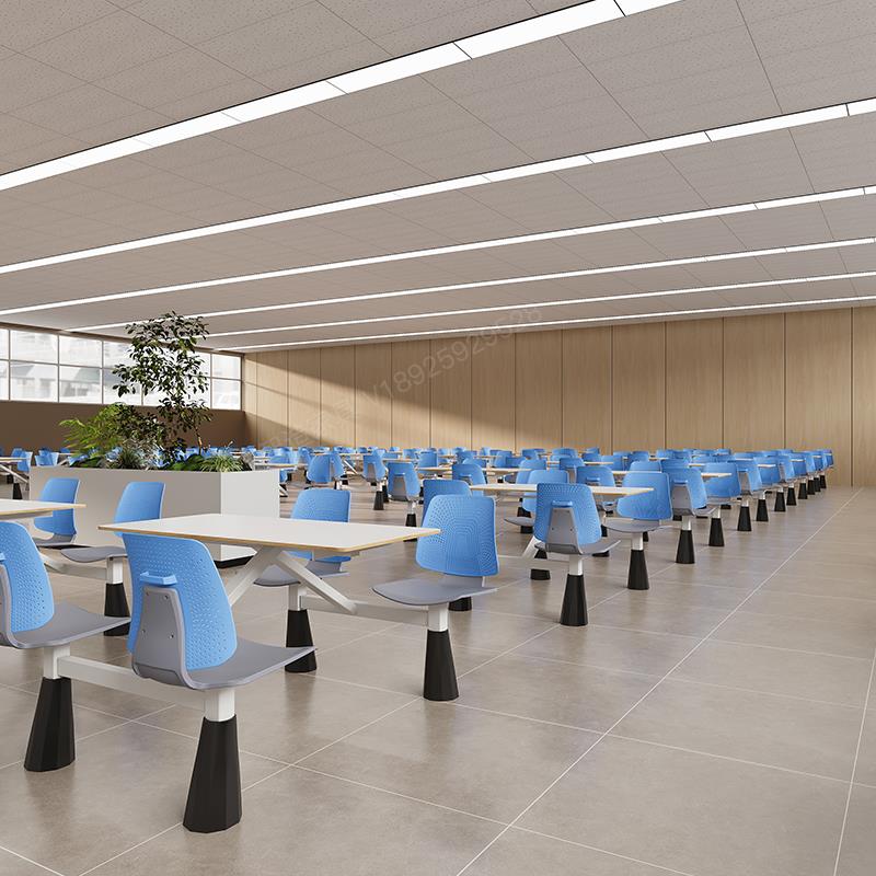 IAJ快餐桌椅连体组位合学员校食堂工饭堂高速服务区餐体厅四人连