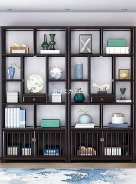 新中式博架实木多宝阁置物架公茶古室展示隔柜断陈无品牌/办列书