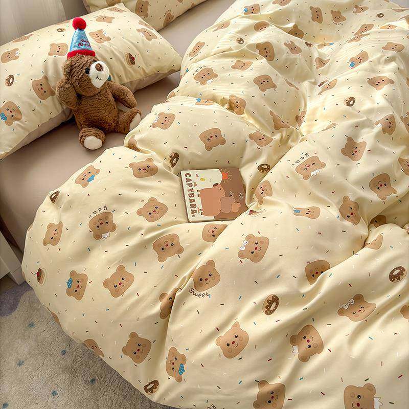 类纯四件套新款全棉简约床上用品A床1006651单被套笠学生宿舍三床,床上用品,床品套件/四件套/多件套,淘宝优惠券,粉丝福利购,淘宝优惠卷