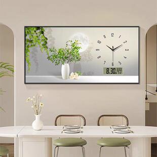表钟挂钟餐绿厅装饰画小清晰植年客厅家用新款奶油JS-122风万历时