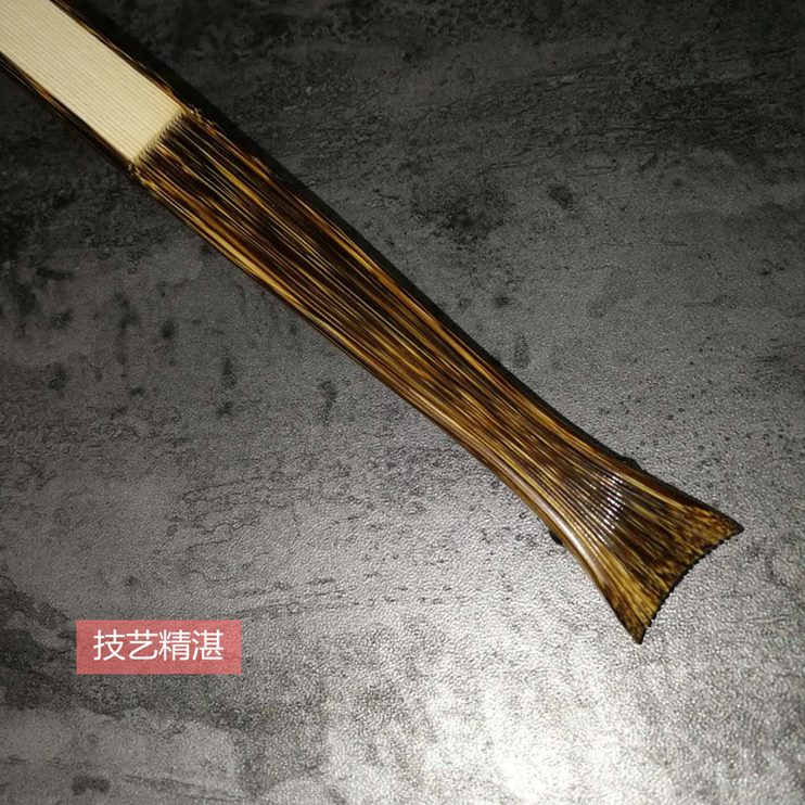 精品丝扇子文玩竹 苏工芯全18五折扇包邮九棕竹燕尾寸 桃方