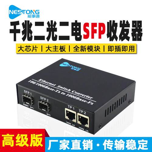 NST-GGS22-SFP光纤收发器千兆环网光纤交换机2光2电级版